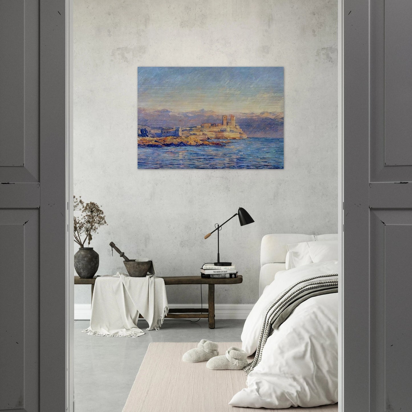 The Castle in Antibes - claude monet Brushed Aluminum Print - 70x100 cm / 28x40 inches | claude monet Aluminum Print | claude monet Prints