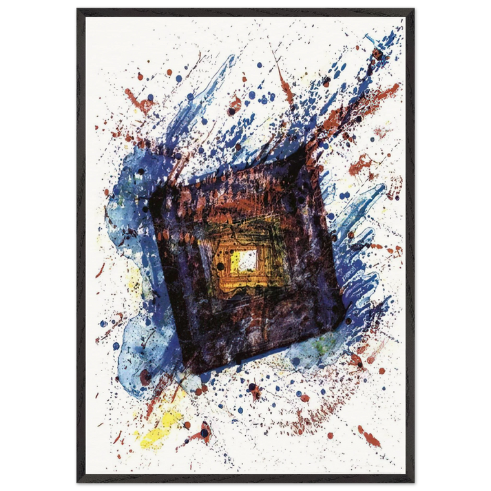 Falling Star  L L249  - Sam Francis 70x100 cm / 28x40 inches Framed Art Print – Black Wooden Frame