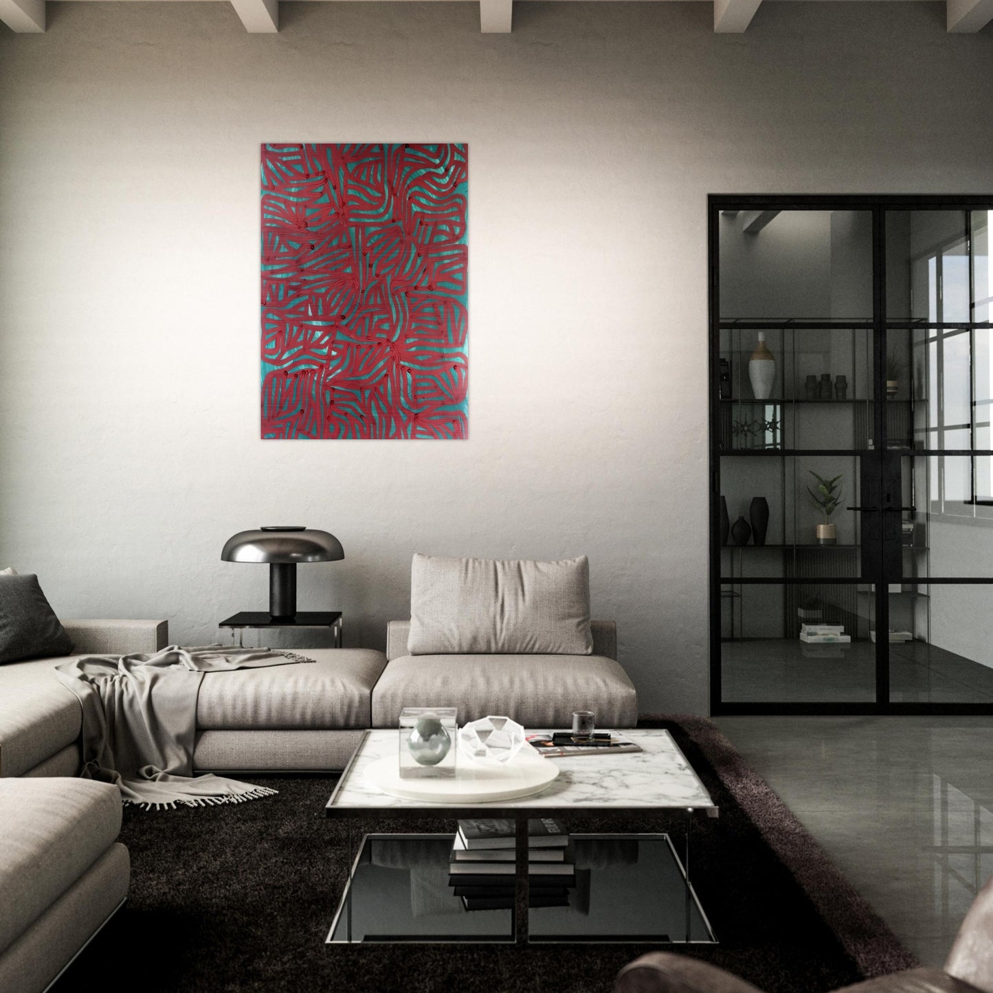 Irregular Grid - Sol LeWitt Brushed Aluminum Print - 70x100 cm / 28x40 inches | Sol LeWitt Aluminum Print | Sol LeWitt Prints