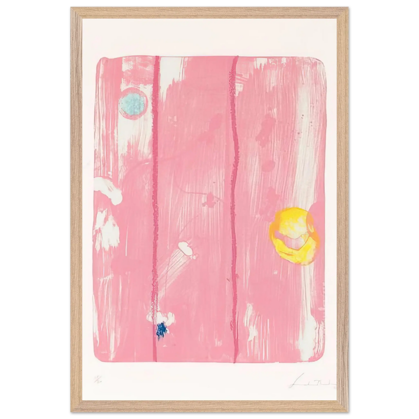 Helen Frankenthaler - Reflections VIII - 1995 Wall art - 15x20 cm / 6x8 Inches - Premium Wooden Framed Poster With Fine Art Paper - Wood frame