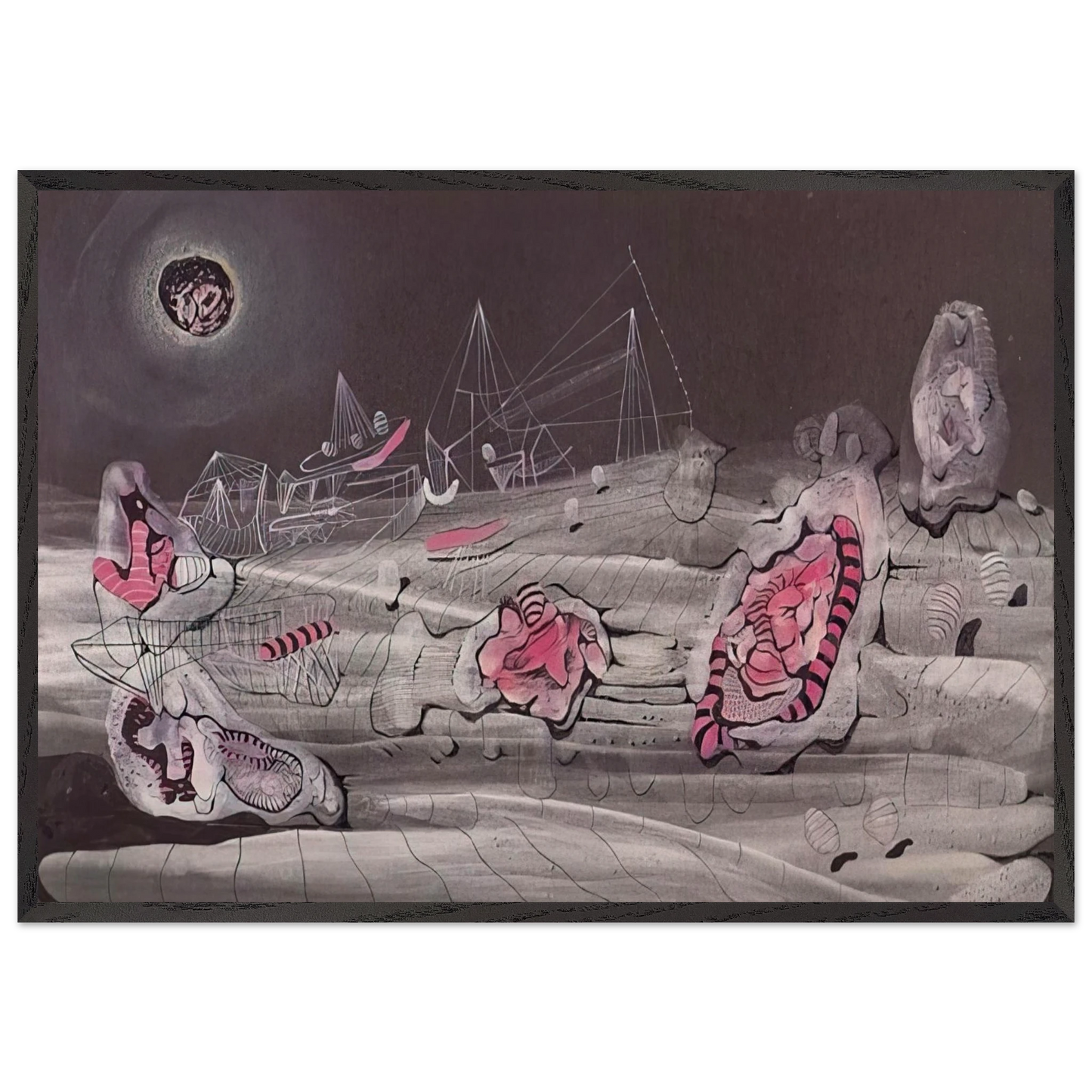 DARK LIGHT 1940 - Roberto Matta 70x100 cm / 28x40 inches Framed Art Print – Black Wooden Frame