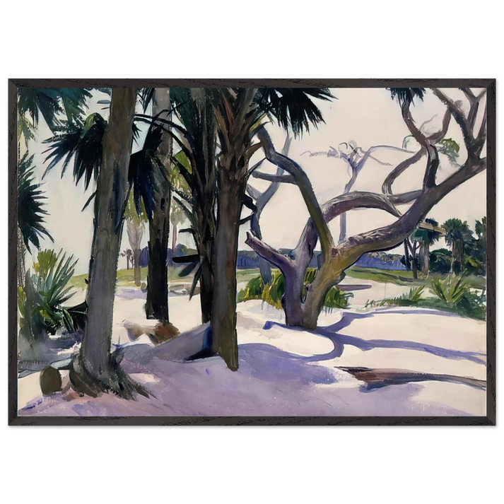 Folly Beach Charleston South Carolina - Edward Hopper 70x100 cm / 28x40 inches Framed Art Print – Black Wooden Frame