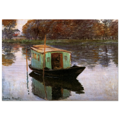 The Studio-Boat - claude monet Brushed Aluminum Print - 70x100 cm / 28x40 inches | claude monet Aluminum Print | claude monet Prints