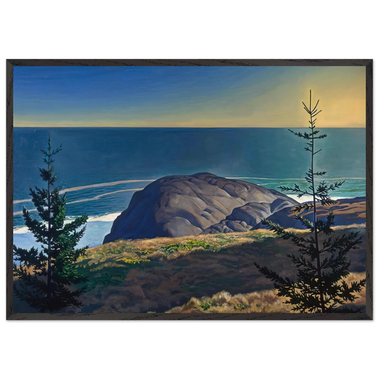 Young Spruces Maine Coast - Rockwell Kent 70x100 cm / 28x40 inches Framed Art Print – Black Wooden Frame