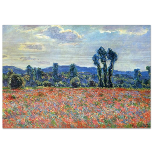 Poppy Field in Giverny - claude monet Brushed Aluminum Print - 70x100 cm / 28x40 inches | claude monet Aluminum Print | claude monet Prints