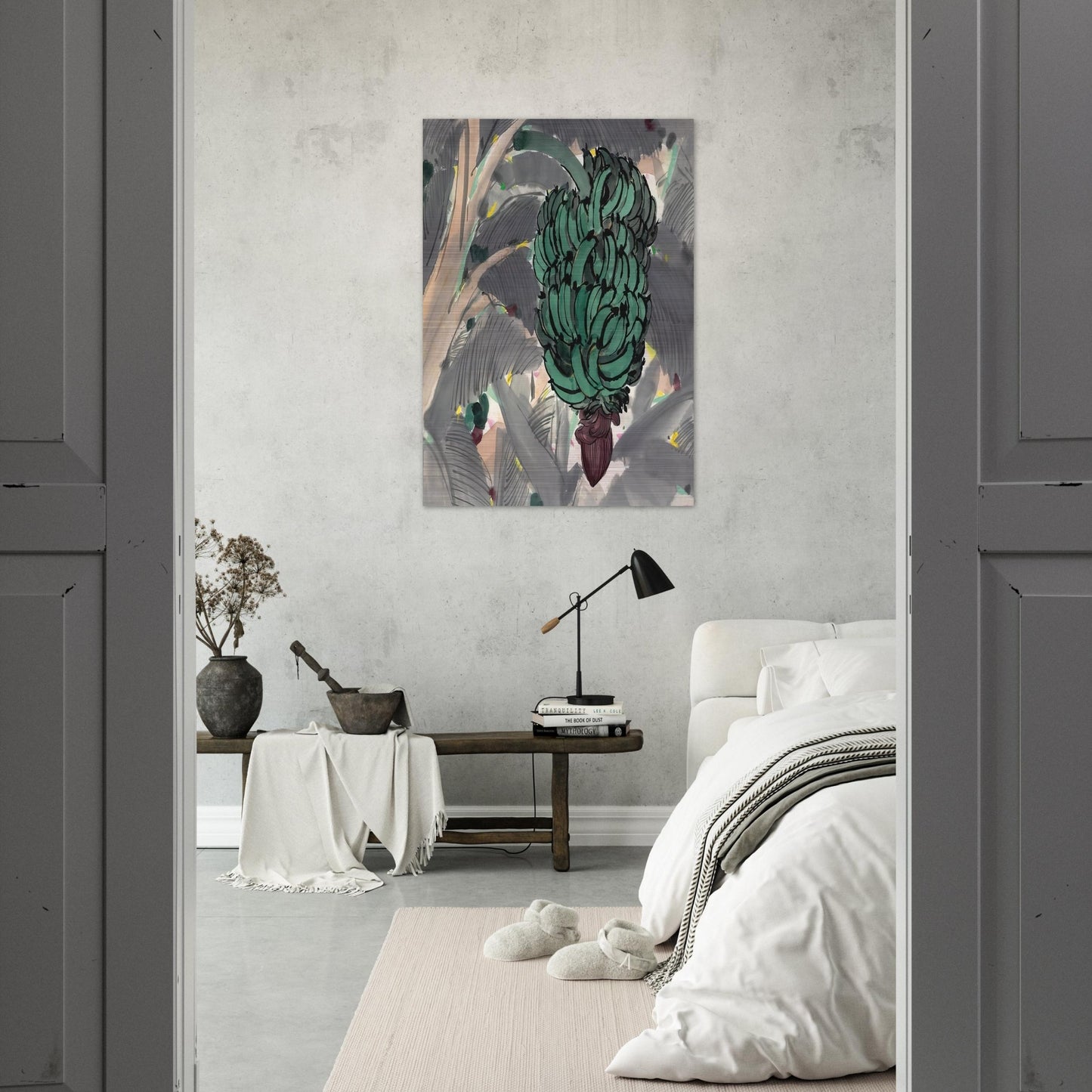 A Banana Garden Of Xishuangbanna - 1978 - Wu Guanzhong Brushed Aluminum Print - 70x100 cm / 28x40 inches | Wu Guanzhong Aluminum Print | Wu Guanzhong Prints