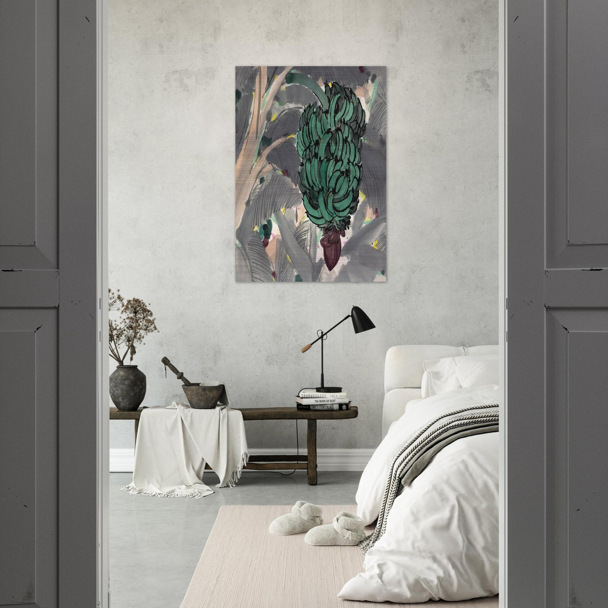 A Banana Garden Of Xishuangbanna - 1978 - Wu Guanzhong Brushed Aluminum Print - 70x100 cm / 28x40 inches | Wu Guanzhong Aluminum Print | Wu Guanzhong Prints