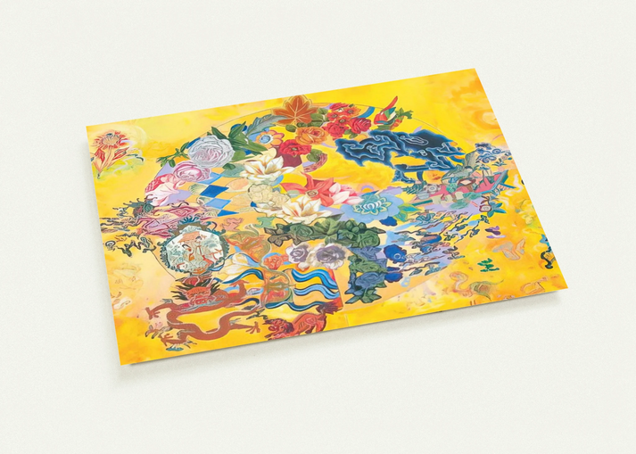 Asian Rendezvous - PD Pattern and Decoration By Miriam Schapiro Pack of 10 Post Cards | Miriam Schapiro Post Cards | A6 (10.5 x 14.8 cm) - 4.1 x 5.8 inches