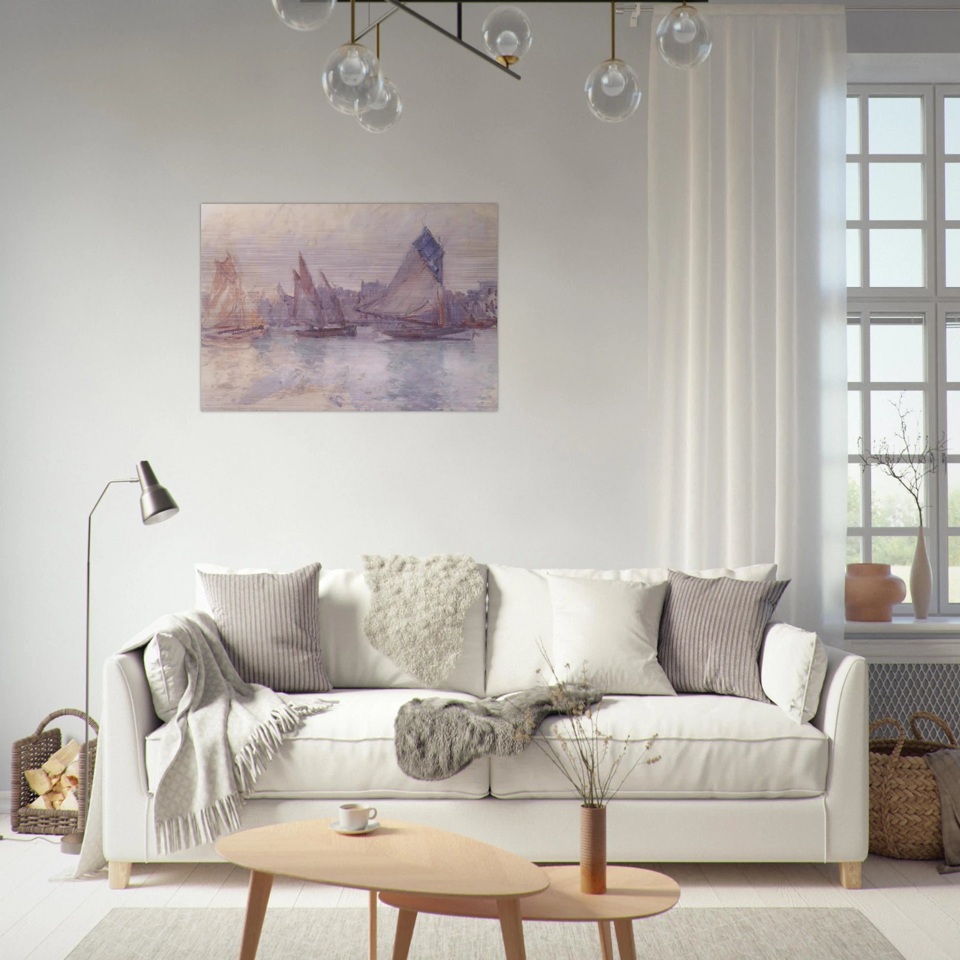 Boats in the Port of Le Havre - claude monet Brushed Aluminum Print - 70x100 cm / 28x40 inches | claude monet Aluminum Print | claude monet Prints