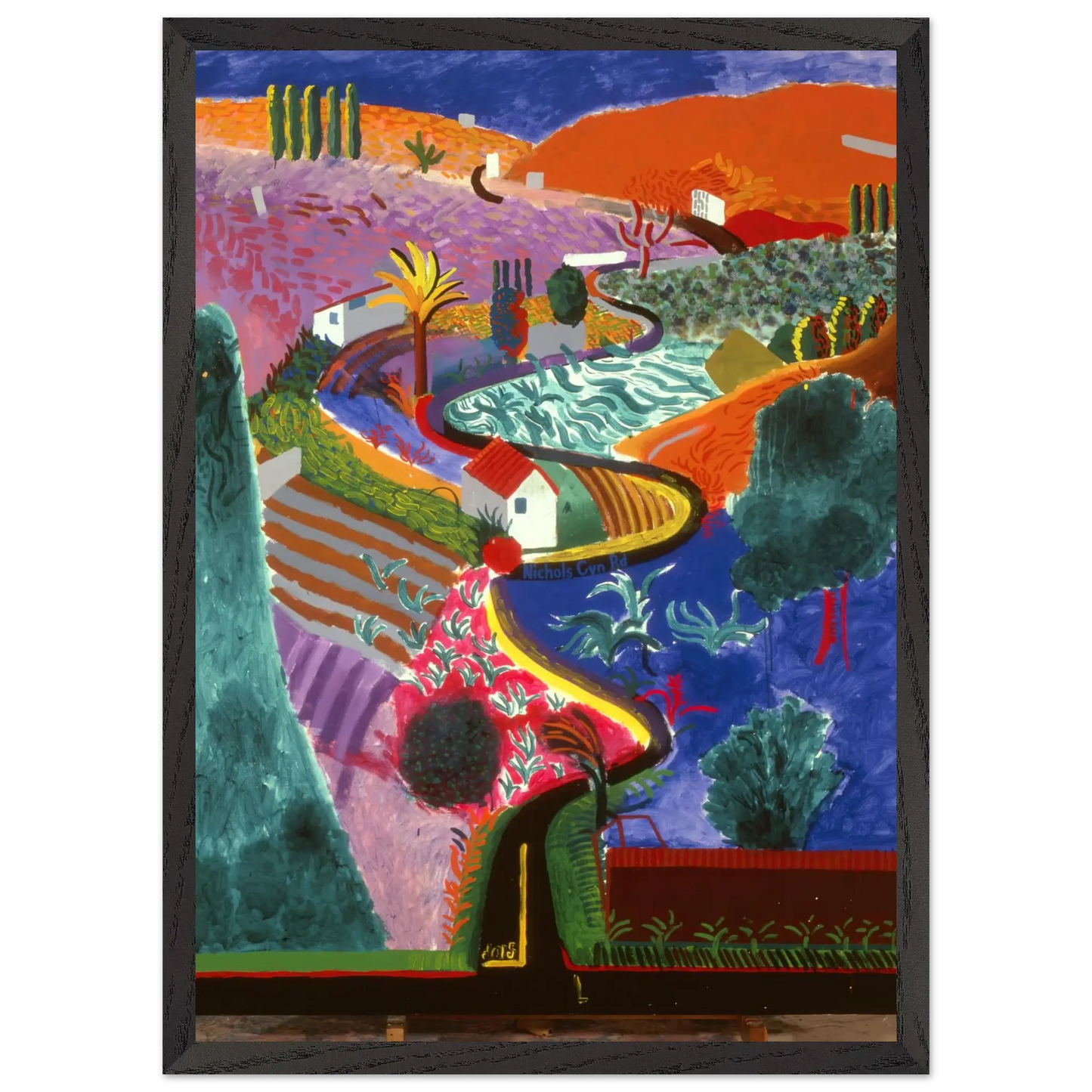 David Hockney - David Hockney Wall art - 15x20 cm / 6x8 inches - Premium Wooden Framed Poster With Fine Art Paper - Black frame
