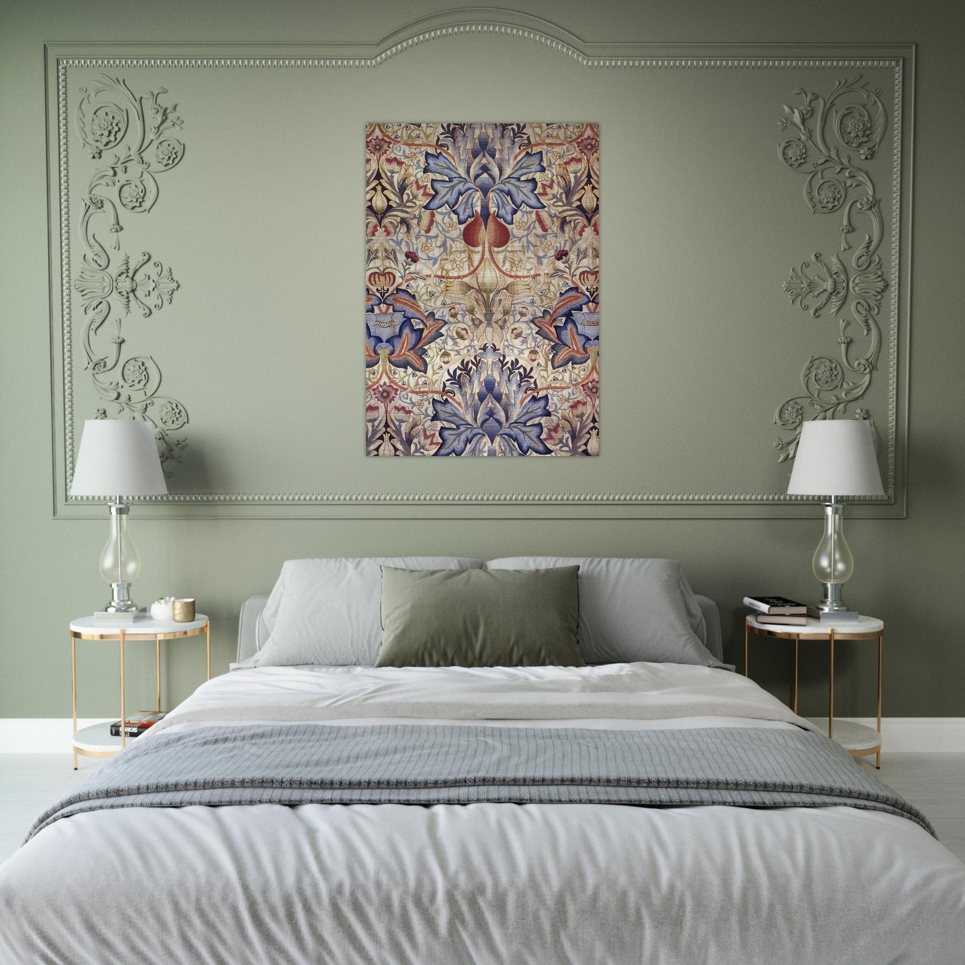 ACANTHUS EMBROIDERED PANEL 1890 - William Morris Brushed Aluminum Print - 70x100 cm / 28x40 inches | William Morris Aluminum Print | William Morris Prints