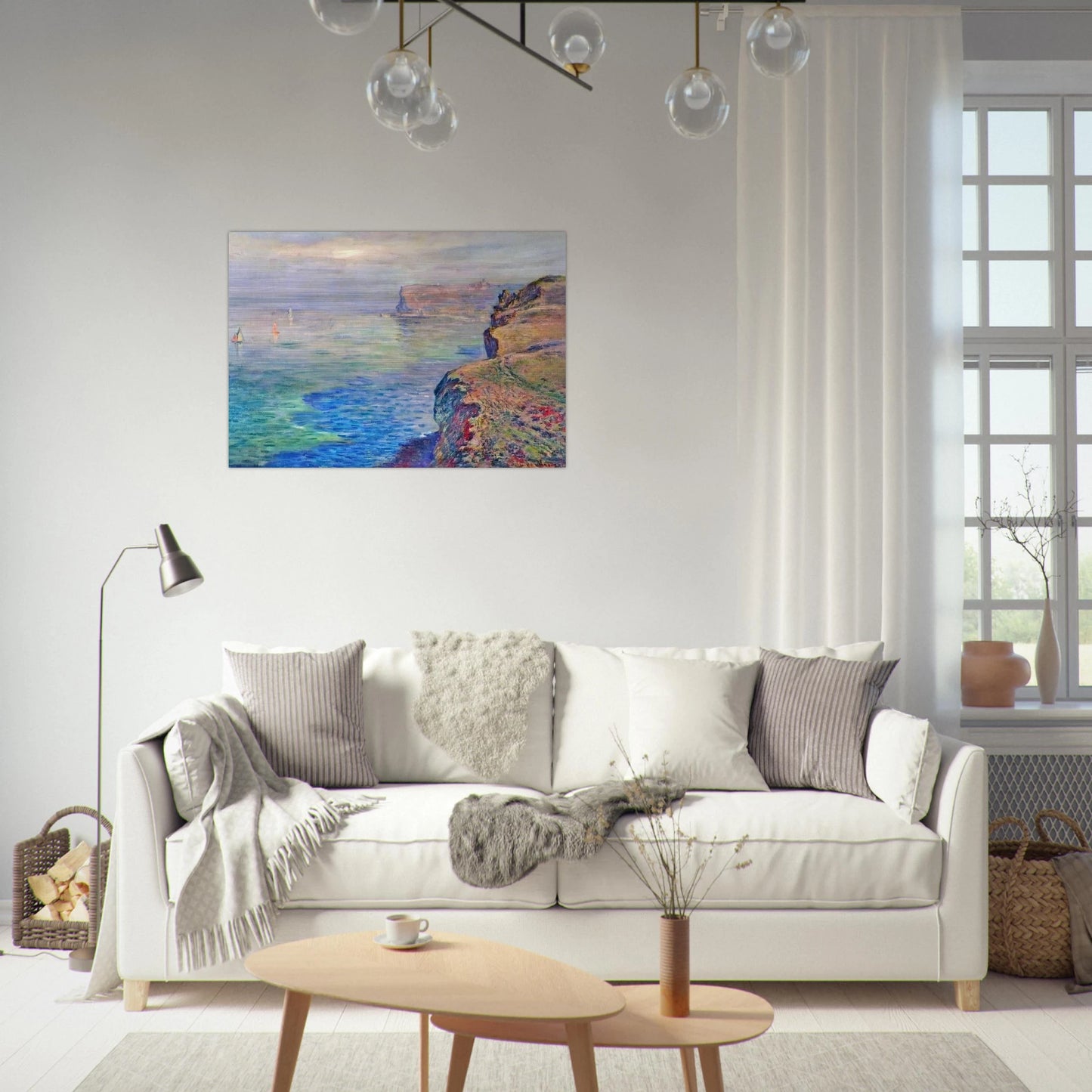 Cliff at Grainval near Fecamp - claude monet Brushed Aluminum Print - 70x100 cm / 28x40 inches | claude monet Aluminum Print | claude monet Prints
