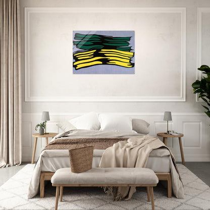 YELLOW AND GREEN BRUSHSTROKES 1966 0 - Roy Lichtenstein Acrylic Print - 70x100 cm / 28x40″ inches