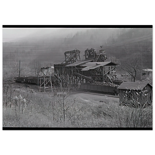 LOADING RECENTLY MINED COAL IN JENKINS 1935 - Ben Shahn Brushed Aluminum Print - 70x100 cm / 28x40 inches | Ben Shahn Aluminum Print | Ben Shahn Prints