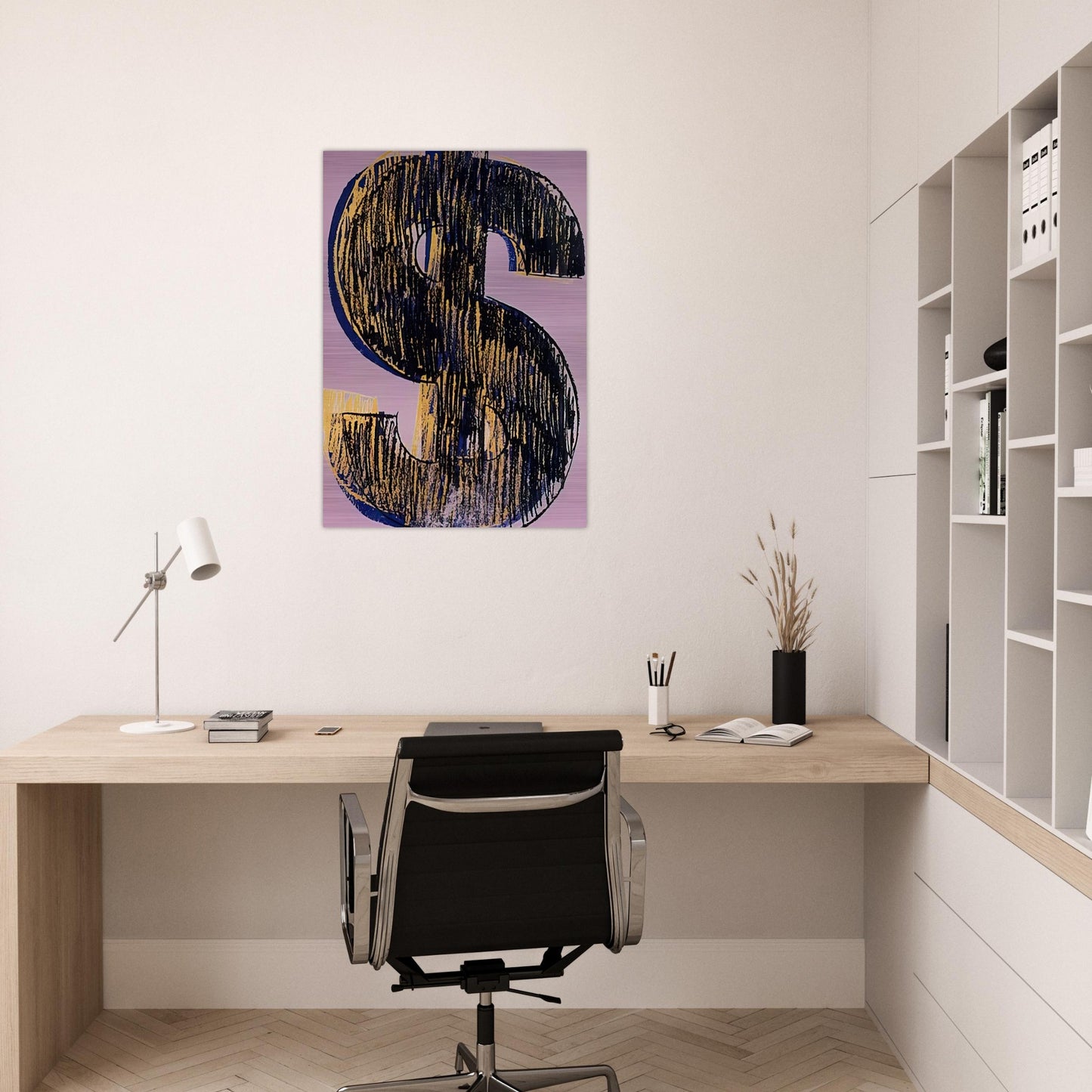 Dollar Sign - Andy Warhol Brushed Aluminum Print - 70x100 cm / 28x40 inches | Andy Warhol Aluminum Print | Andy Warhol Prints