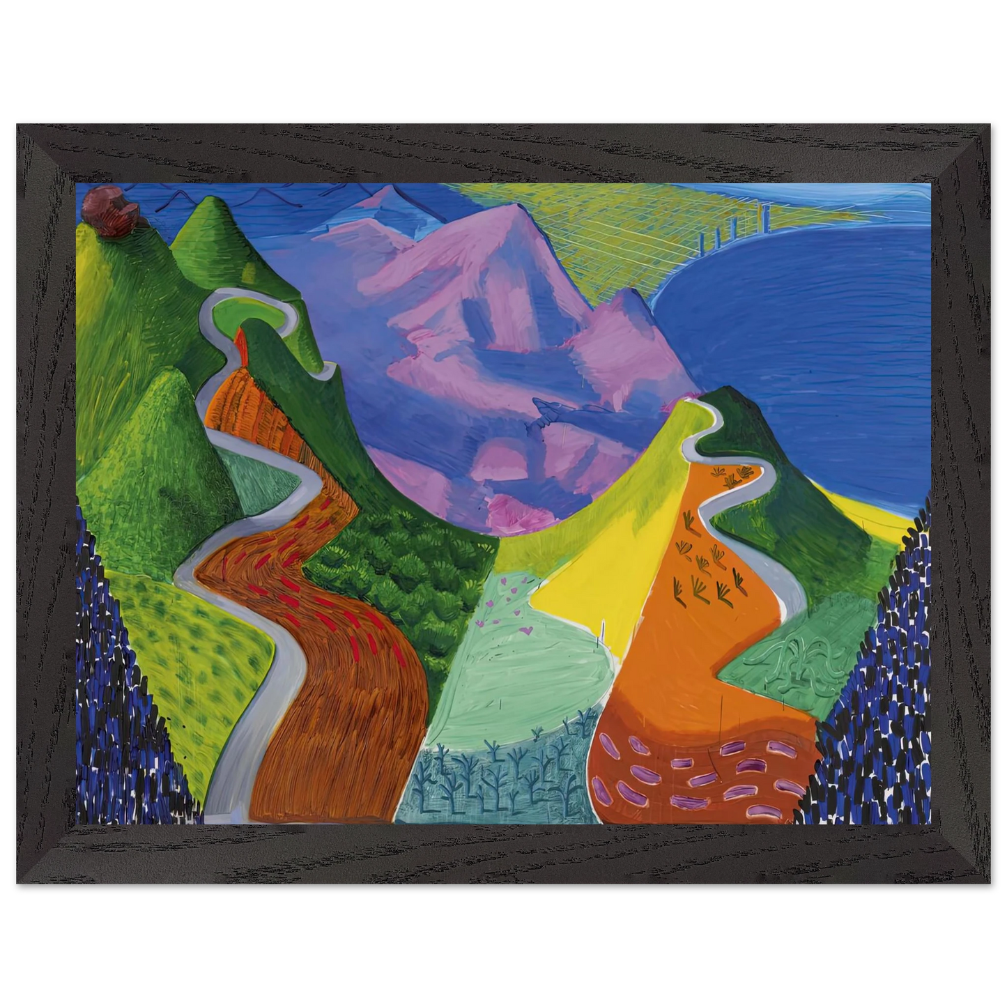 David Hockney - David Hockney Wall art - 30x45 cm / 12x18 inches - Premium Wooden Framed Poster With Fine Art Paper-canvas - Wood frame
