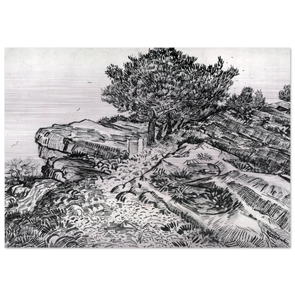 Montmajour - Vincent van Gogh Brushed Aluminum Print - 70x100 cm / 28x40 inches | Vincent van Gogh Aluminum Print | Vincent van Gogh Prints