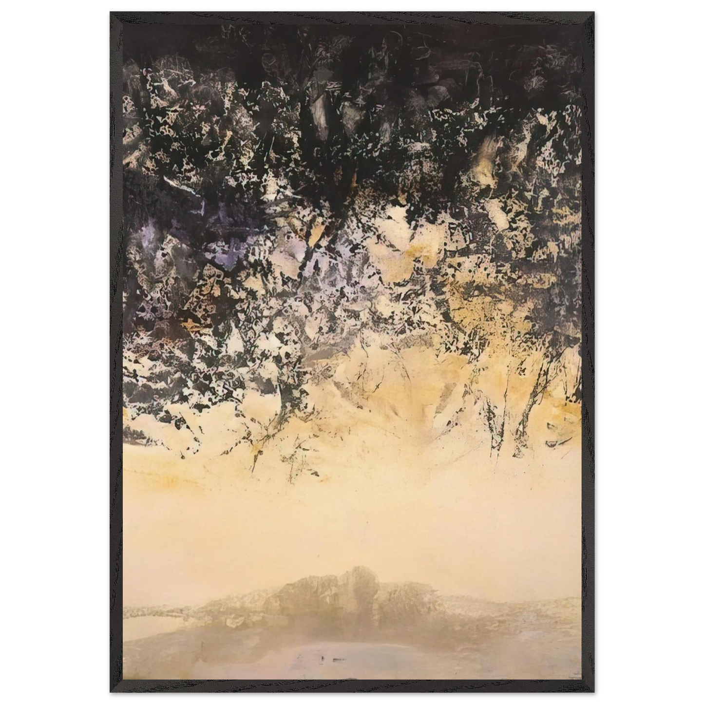 11 11 1996 1996 - Zao Wou-Ki 70x100 cm / 28x40 inches Framed Art Print – Black Wooden Frame