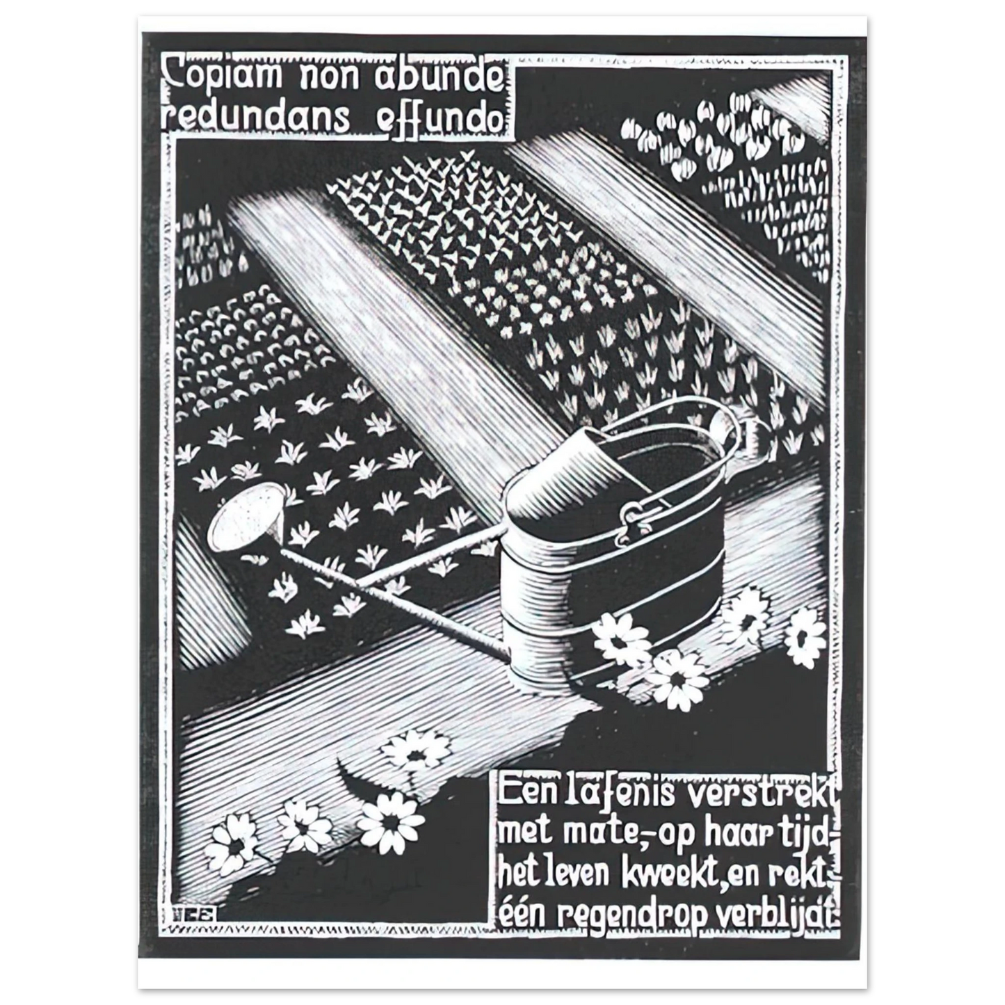 MC Escher - WATERINGCAN Wall Art - 21x29.7 cm / 8x12" - Fine Art Poster-canvas - -