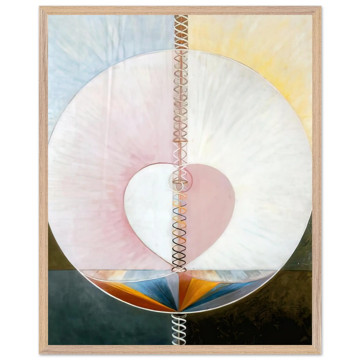 Hilma af Klint - WHAT A HUMAN BEING IS 1910 Wall art - 30x40 cm / 12x16 Inches - Premium Wooden Framed Poster With Fine Art Paper - White frame