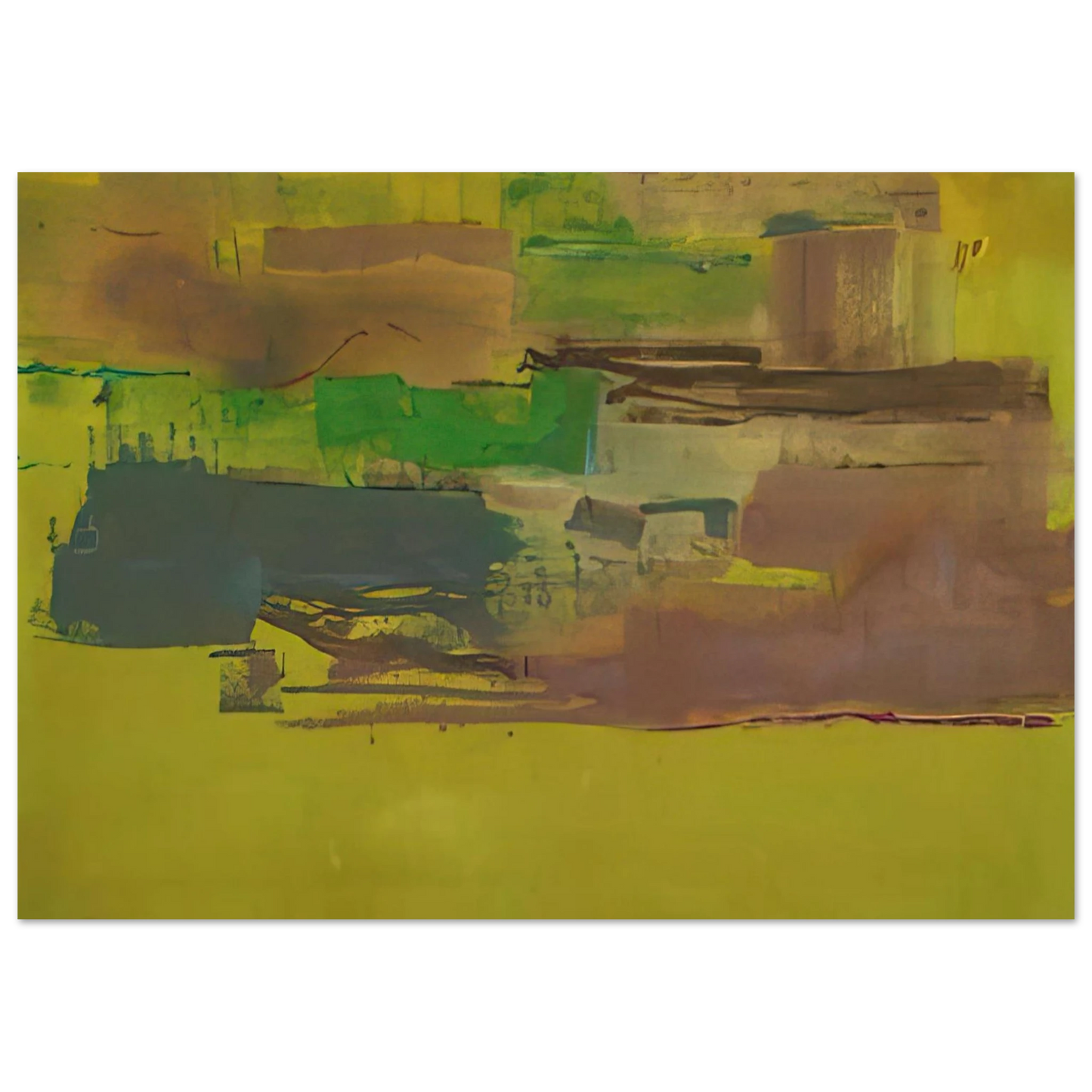 Helen Frankenthaler - August Deep - 1978 Wall art - 60x80 cm / 24x32 inches - Premium Wooden Framed Poster With Fine Art Paper-canvas - White frame
