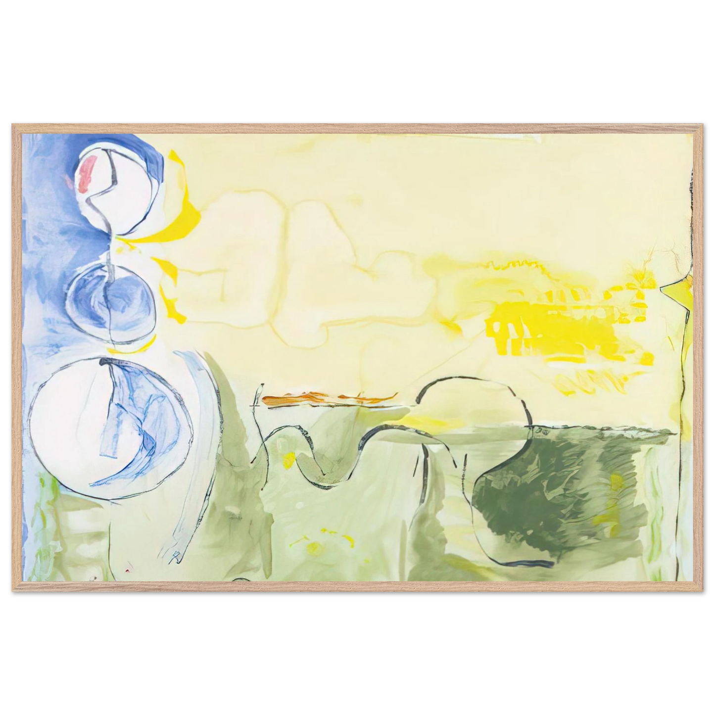 Helen Frankenthaler - Flotilla - 2006 Wall art - 30x30 cm / 12x12 inches - Premium Wooden Framed Poster With Fine Art Paper-canvas - White frame