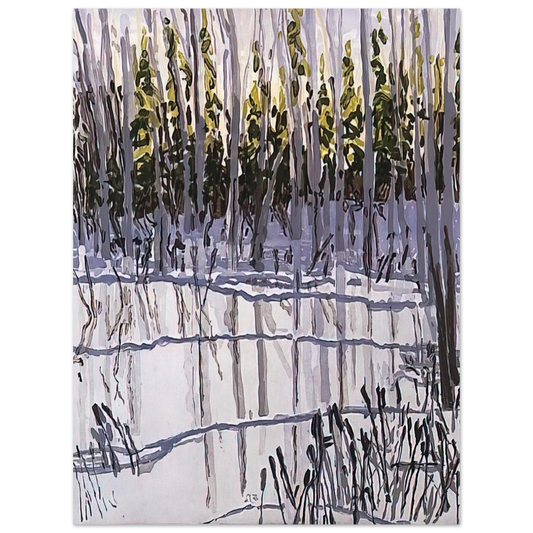Neil Welliver - Trees Reflected on Ice - 2002  75x100 cm / 30x40inches Fine Art Poster