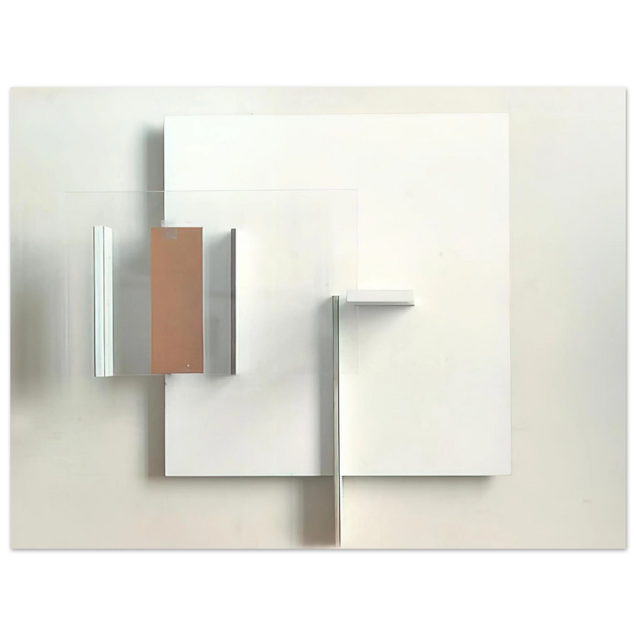 Victor Pasmore - ABSTRACT IN WHITE BLACK AND OCHRE 1962  75x100 cm / 30x40inches Fine Art Poster