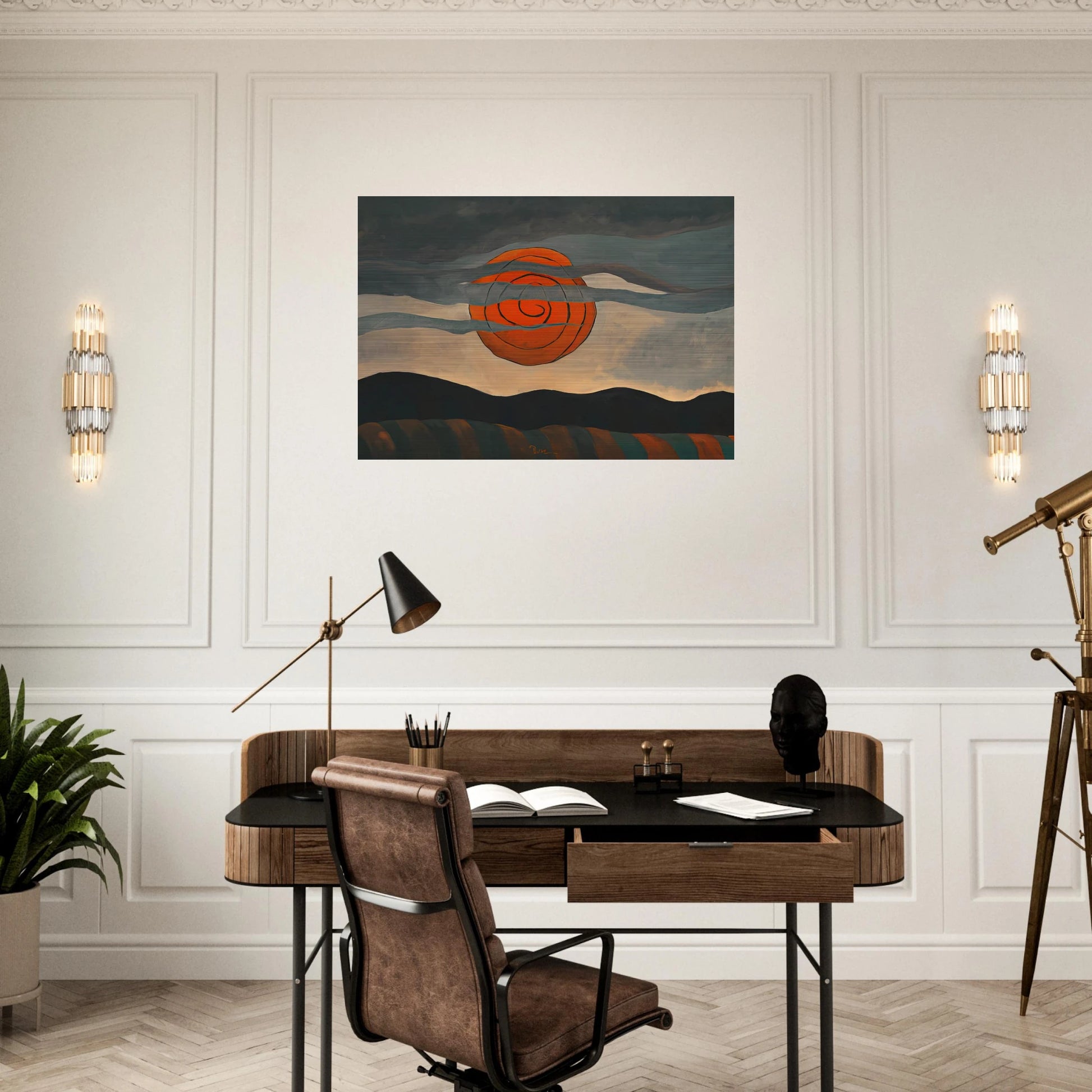 Red Sun - 1935 - Arthur Dove Brushed Aluminum Print - 70x100 cm / 28x40 inches | Arthur Dove Aluminum Print | Arthur Dove Prints