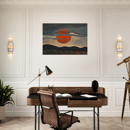 Red Sun - 1935 - Arthur Dove Brushed Aluminum Print - 70x100 cm / 28x40 inches | Arthur Dove Aluminum Print | Arthur Dove Prints