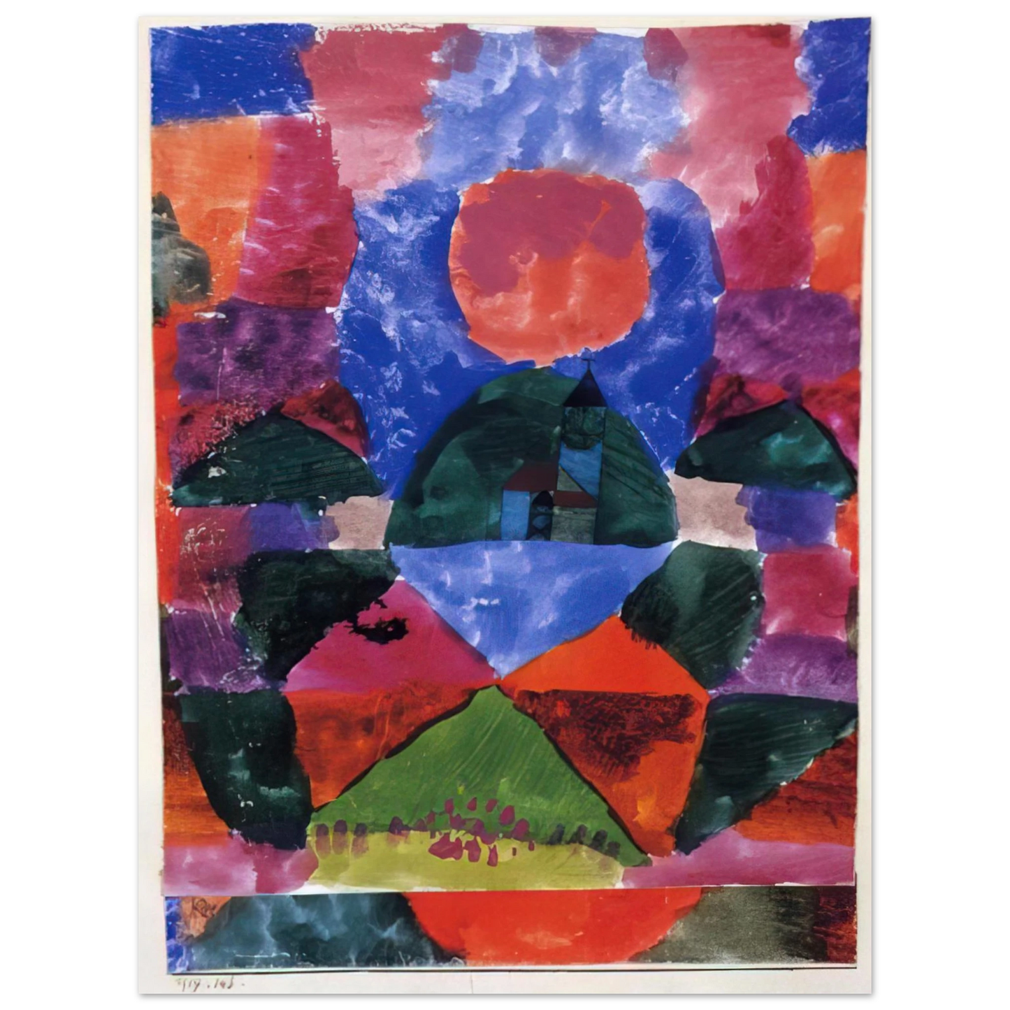 Paul Klee - A PRESSURE OF TEGERNSEE 1919  75x100 cm / 30x40inches Fine Art Poster
