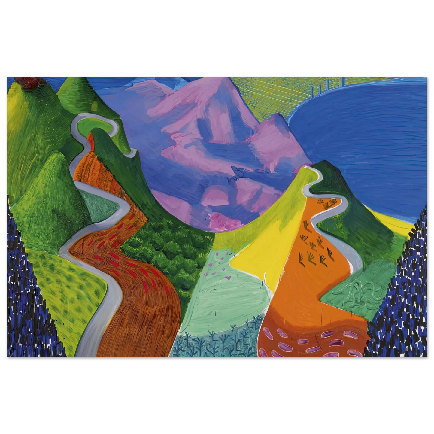 David Hockney - David Hockney Wall art - 40x60 cm / 16x24 inches - Premium Wooden Framed Poster With Fine Art Paper-canvas - Black frame