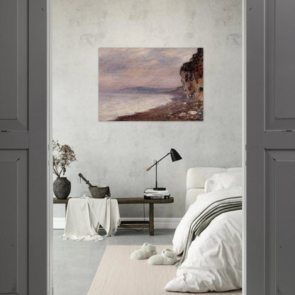 Cliffs at Pourville in the Fog - claude monet Brushed Aluminum Print - 70x100 cm / 28x40 inches | claude monet Aluminum Print | claude monet Prints