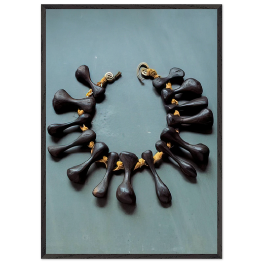 BONES NECKLACE 1940 - Alexander Calder 70x100 cm / 28x40 inches Framed Art Print – Black Wooden Frame
