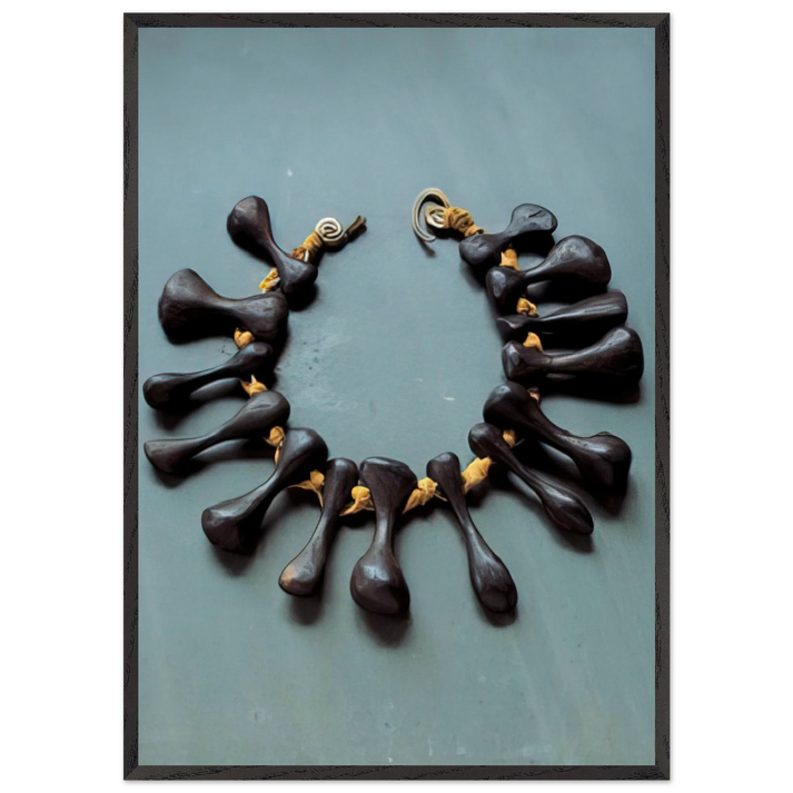 BONES NECKLACE 1940 - Alexander Calder 70x100 cm / 28x40 inches Framed Art Print – Black Wooden Frame
