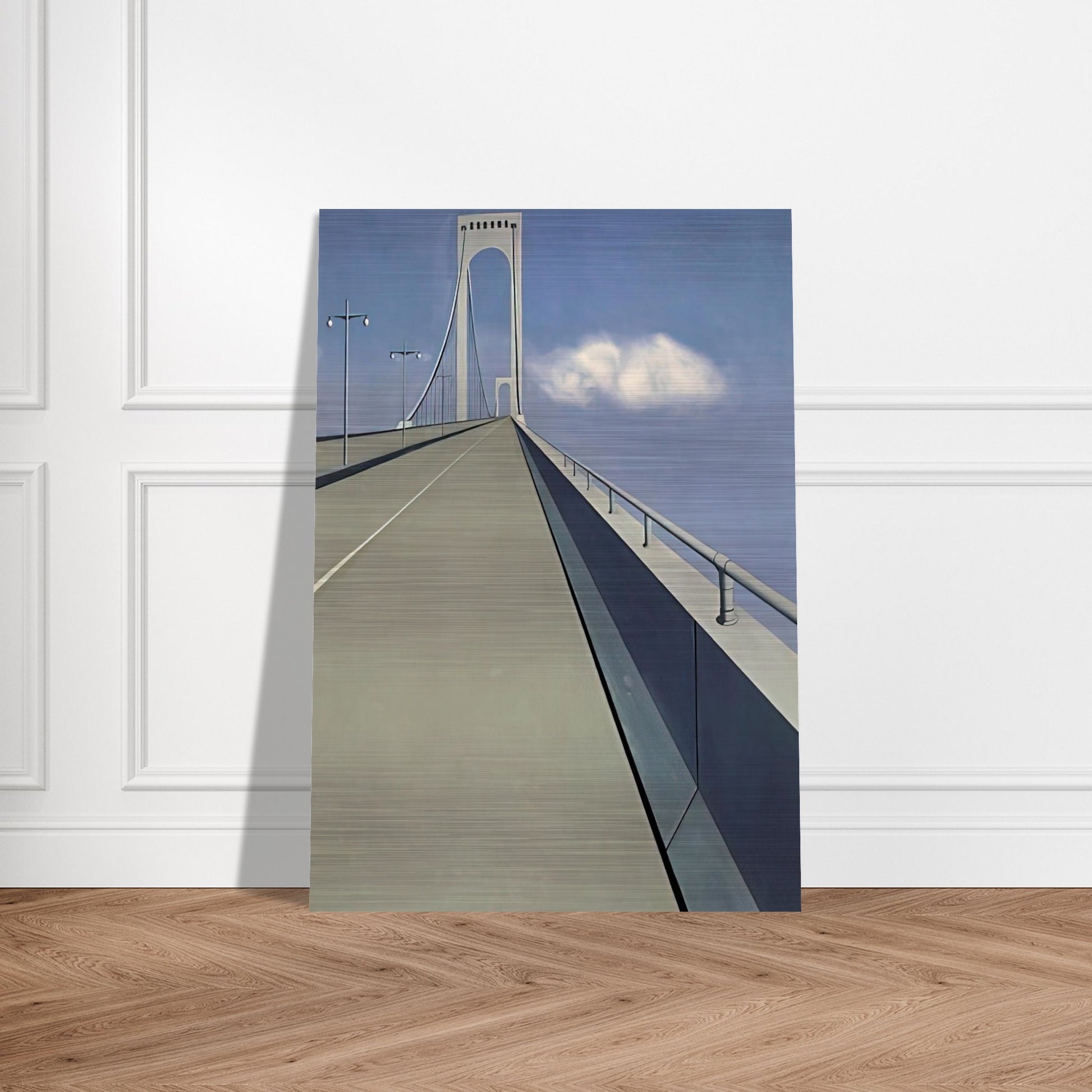 Whitestone Bridge - 1940 - Ralston Crawford Brushed Aluminum Print - 70x100 cm / 28x40 inches | Ralston Crawford Aluminum Print | Ralston Crawford Prints