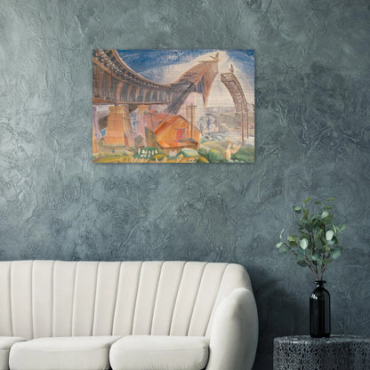 The Bridge in Curve - 1930 - Grace Cossington Smith Brushed Aluminum Print - 70x100 cm / 28x40 inches | Grace Cossington Smith Aluminum Print | Grace Cossington Smith Prints