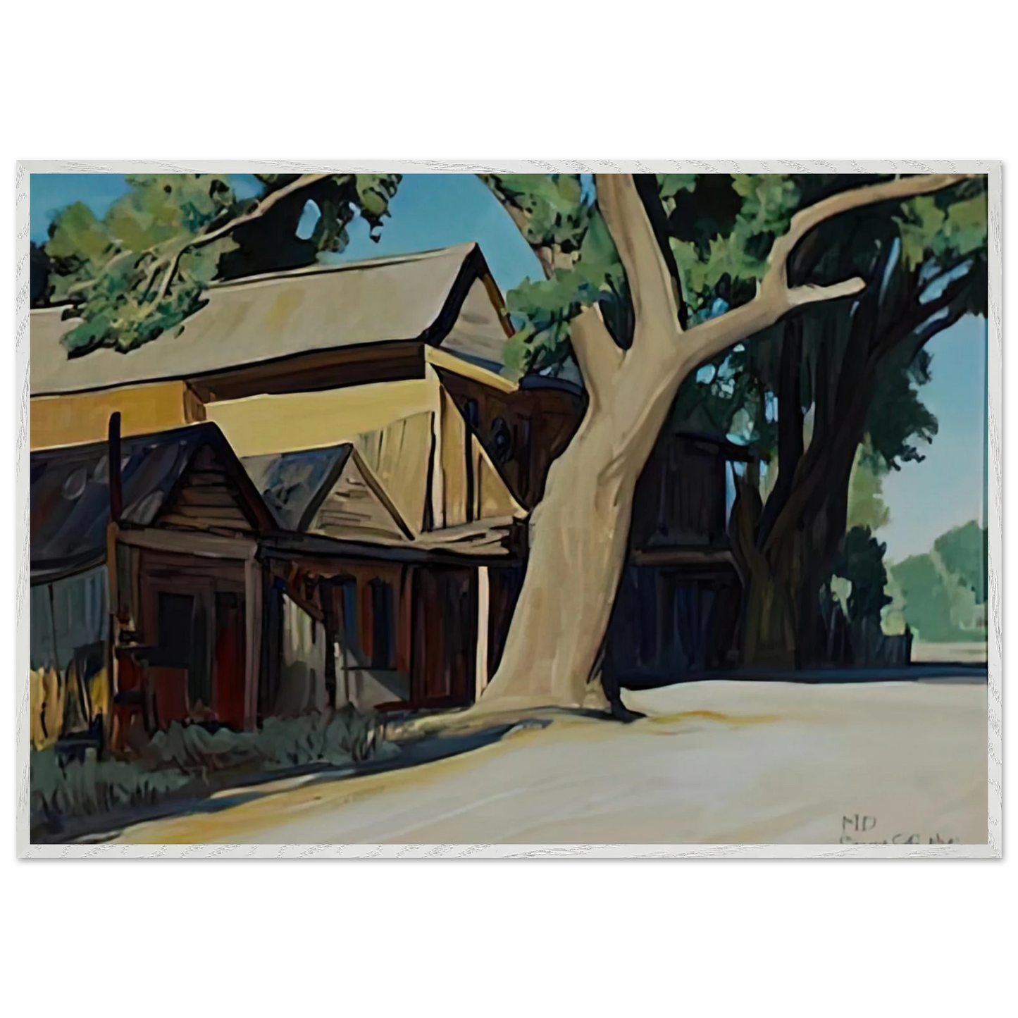 Maynard Dixon - OLD CHINATOWN CARSON CITY NEVADA 1937 Wall art - 40x50 cm / 16x20 inches - Premium Wooden Framed Poster With Fine Art Paper-canvas - Wood frame