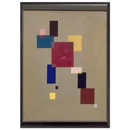 THREE RECTANGLES 1930 - Wassily Kandinsky 70x100 cm / 28x40 inches Framed Art Print – Black Wooden Frame