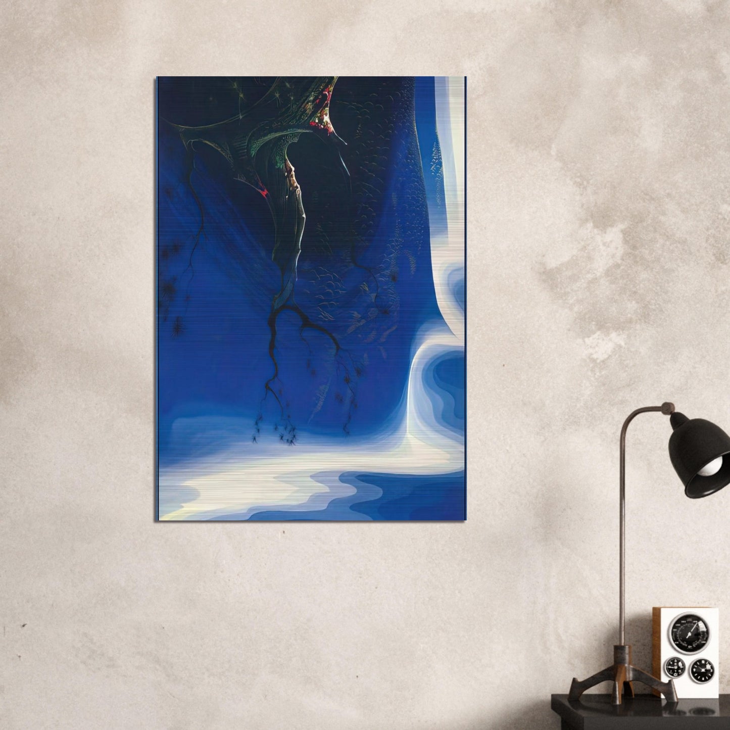 Blue Purple Mist - Eyvind Earle Brushed Aluminum Print - 70x100 cm / 28x40 inches | Eyvind Earle Aluminum Print | Eyvind Earle Prints