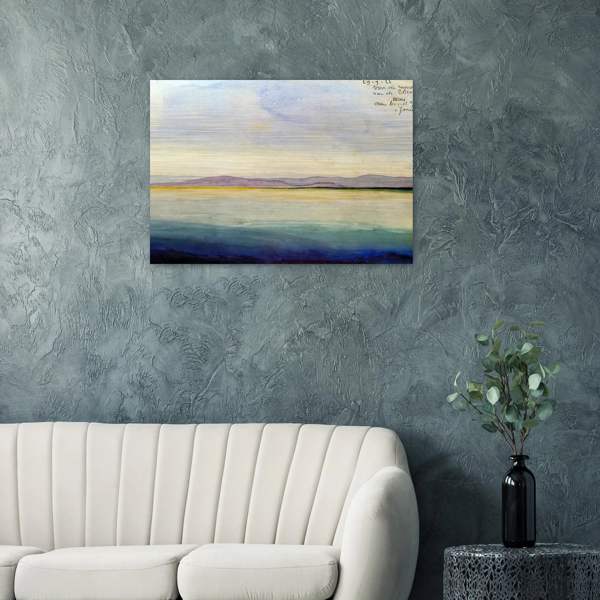 THE SEA AT THE MOUTH OF THE EBRO - MC Escher Brushed Aluminum Print - 70x100 cm / 28x40 inches | MC Escher Aluminum Print | MC Escher Prints