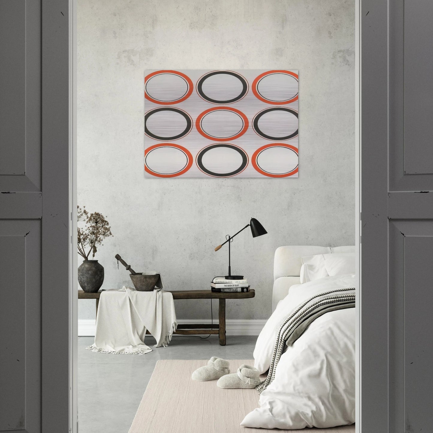 Cercle rouge et noir - 1980 - Antonio Asis Brushed Aluminum Print - 70x100 cm / 28x40 inches | Antonio Asis Aluminum Print | Antonio Asis Prints