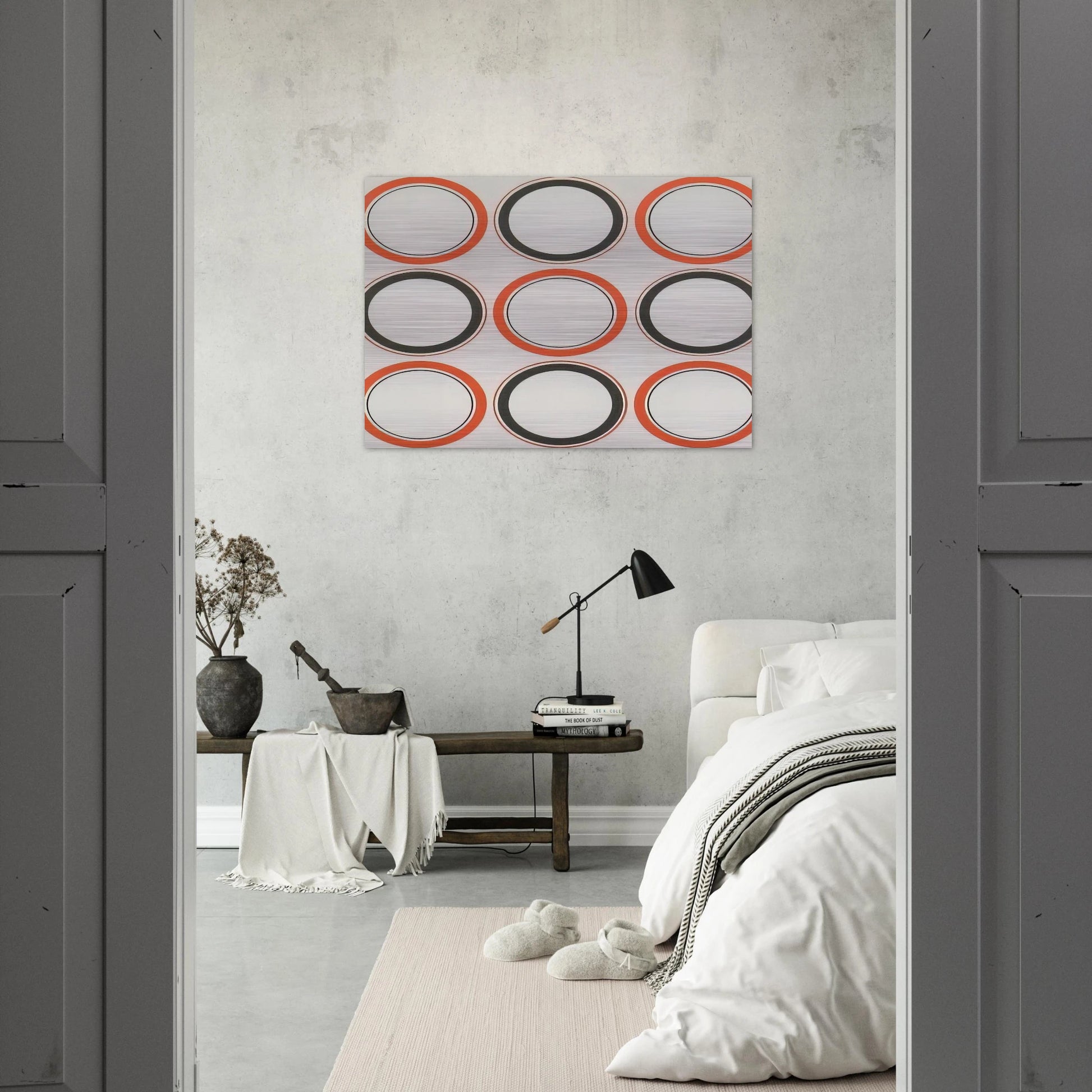 Cercle rouge et noir - 1980 - Antonio Asis Brushed Aluminum Print - 70x100 cm / 28x40 inches | Antonio Asis Aluminum Print | Antonio Asis Prints