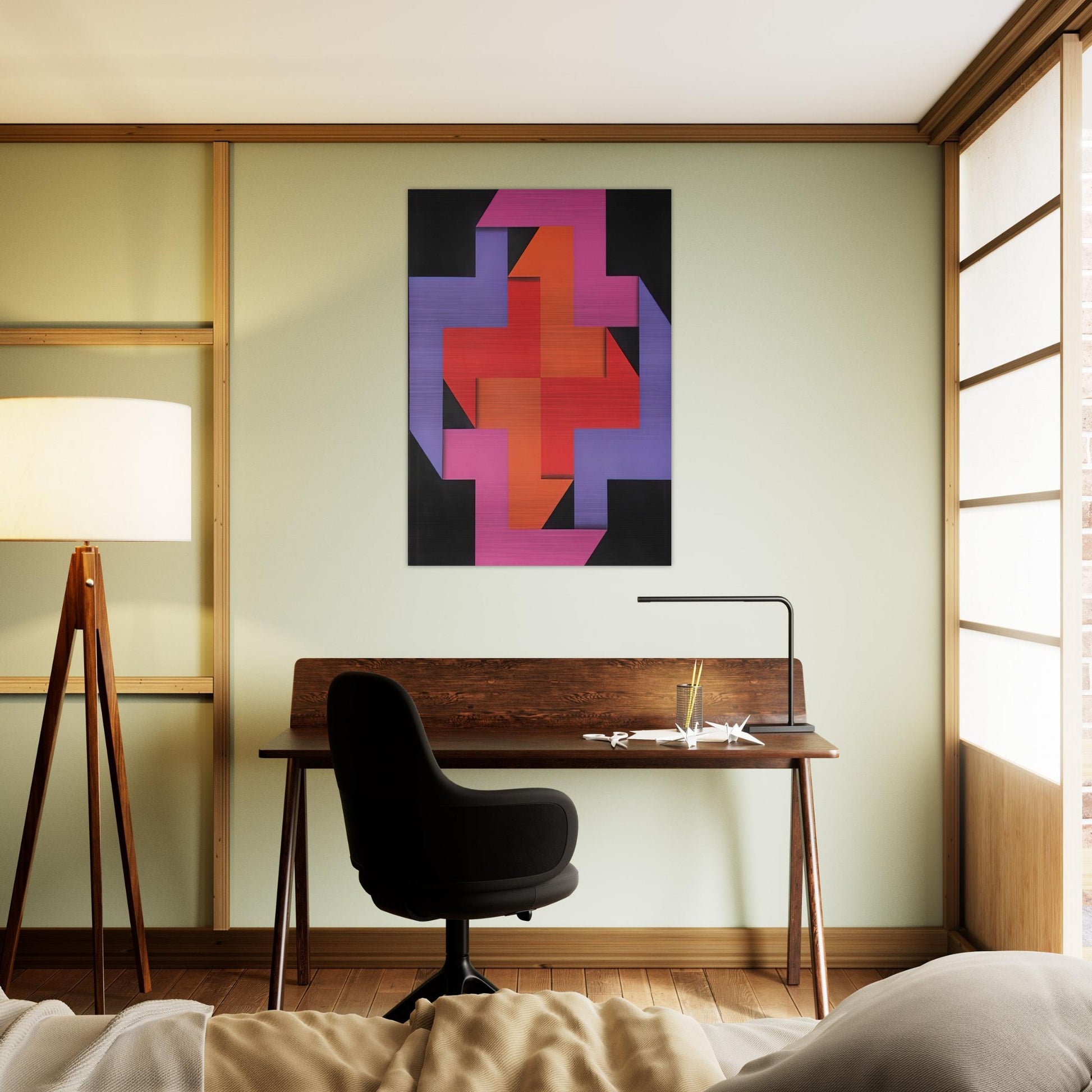 Tibacuy - 1969 - Omar Rayo Brushed Aluminum Print - 70x100 cm / 28x40 inches | Omar Rayo Aluminum Print | Omar Rayo Prints