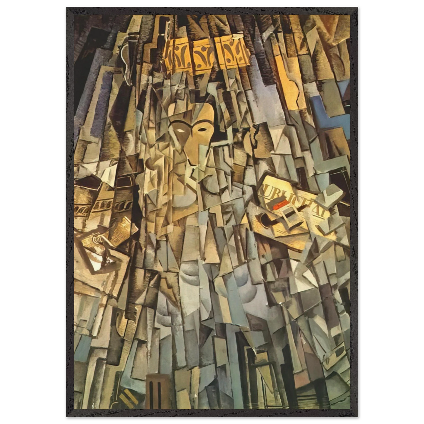 CUBIST SELF PORTRAIT - Salvador Dali 70x100 cm / 28x40 inches Framed Art Print – Black Wooden Frame