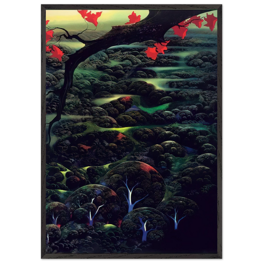 California Memories - Eyvind Earle 70x100 cm / 28x40 inches Framed Art Print – Black Wooden Frame