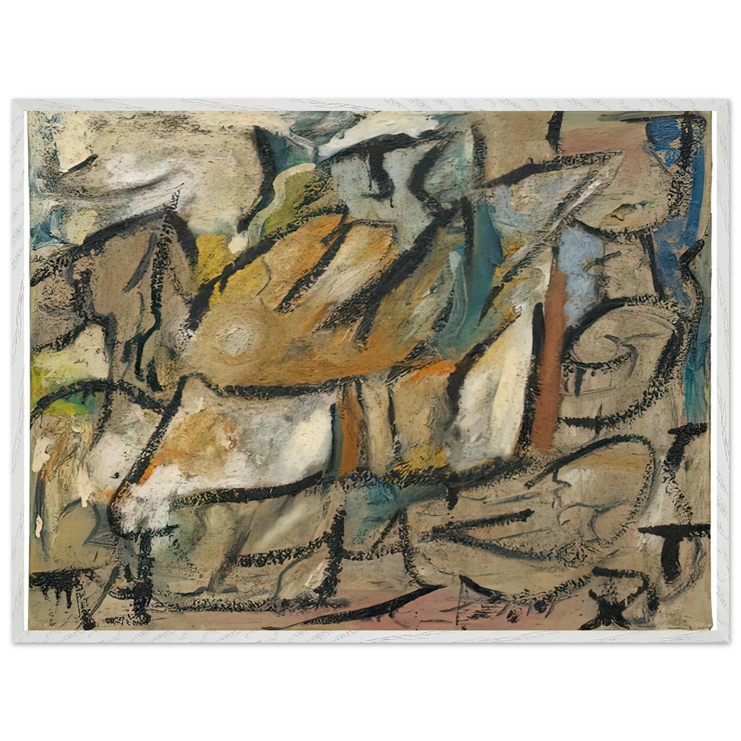 Helen Frankenthaler - August Weather, 1951- Wall Art - 30x40 cm / 12x16 inches - Fine Art Poster-canvas - -