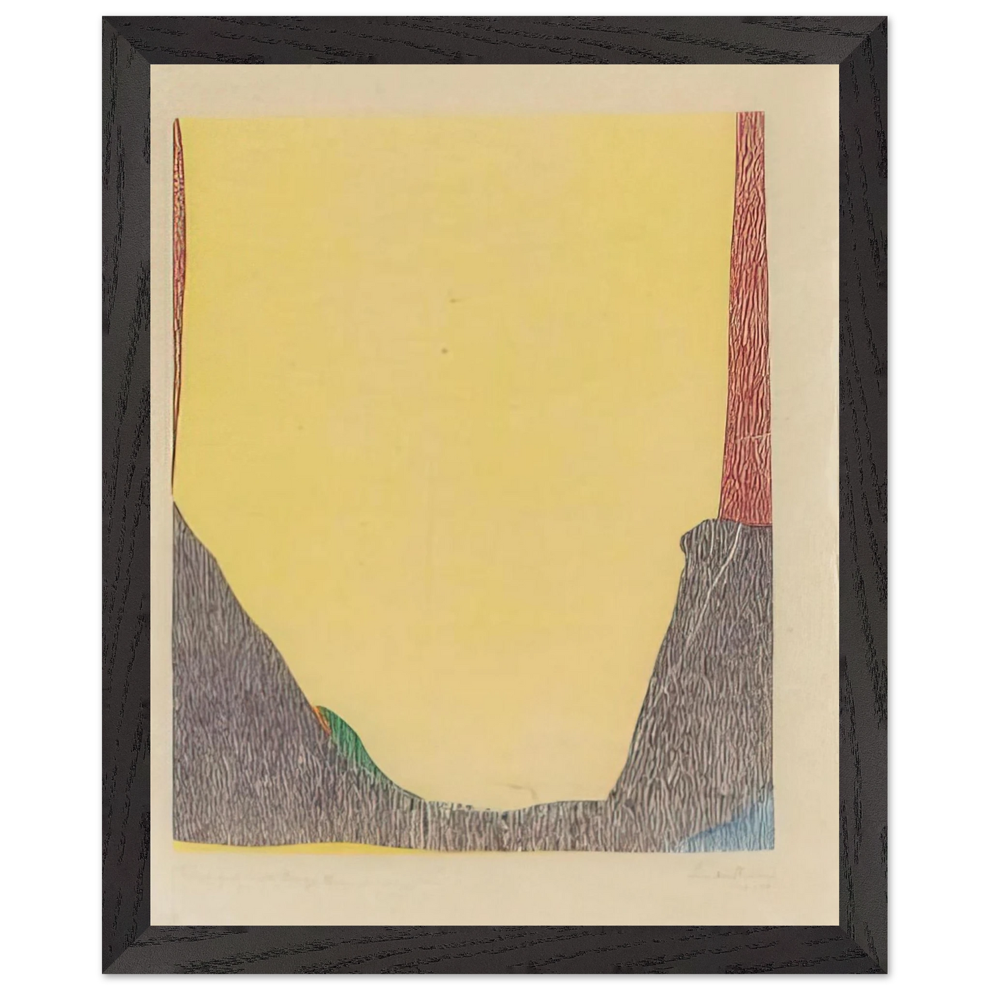 Helen Frankenthaler - East and Beyond - 1973 Wall art - 21x29.7 cm / 8x12" - Premium Wooden Framed Poster With Fine Art Paper-canvas - White frame