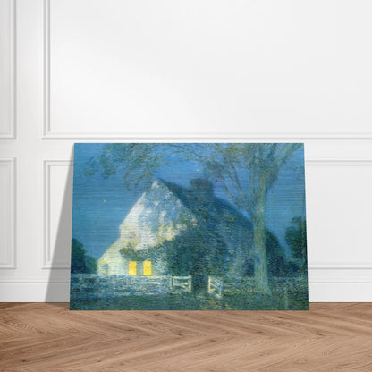 Moonlight, the Old House - Childe Hassam Brushed Aluminum Print - 70x100 cm / 28x40 inches | Childe Hassam Aluminum Print | Childe Hassam Prints
