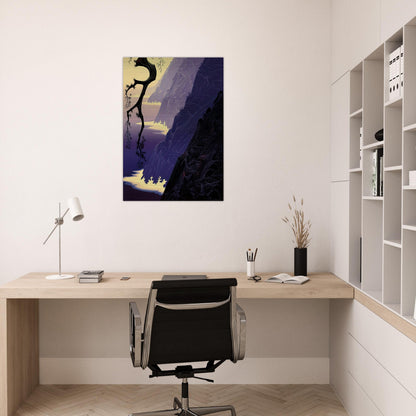 Purple Mist - Eyvind Earle Brushed Aluminum Print - 70x100 cm / 28x40 inches | Eyvind Earle Aluminum Print | Eyvind Earle Prints